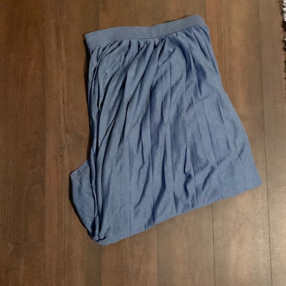 Atmosphere blue pleated midi skirt